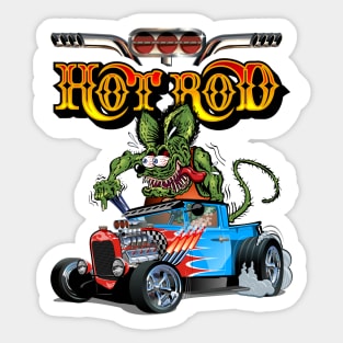 Cartoon retro hot rod Sticker